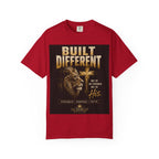 Built Different Lion T‑Shirt — Christian Faith Graphic Tee (“Not by my strength but by His”)