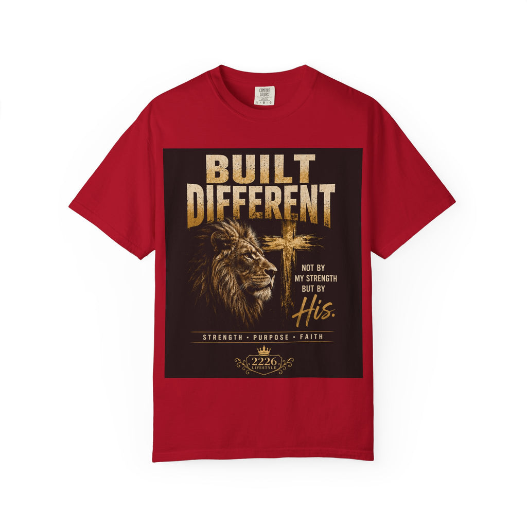 Built Different Lion Faith T-Shirt — Christian Inspirational Tee