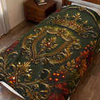 Regal Autumn Crest Velveteen Plush Blanket
