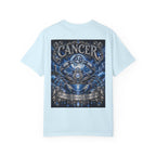 Cancer Zodiac Crab T-Shirt — Blue Astrology Tee (Cancer: Intuitive • Loyal • Nurturing)
