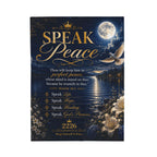 Speak Peace Velveteen Plush Blanket — Inspirational Bible Verse Isaiah 26:3 Comfort Throw