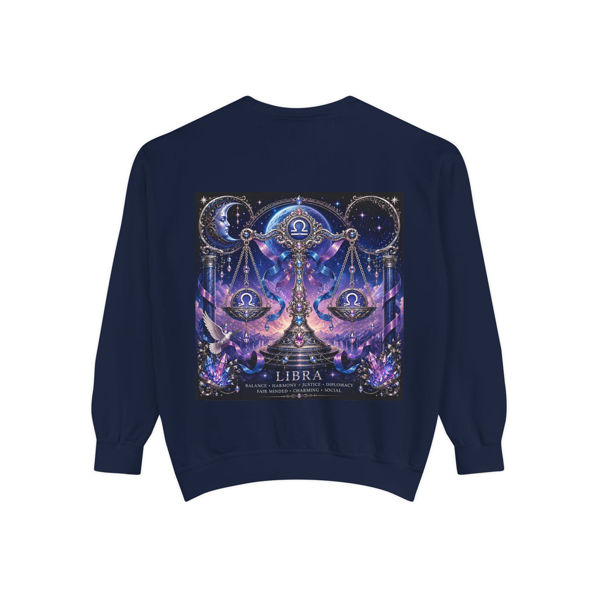 Libra Zodiac Sweatshirt — Scales Astrology Graphic Crewneck