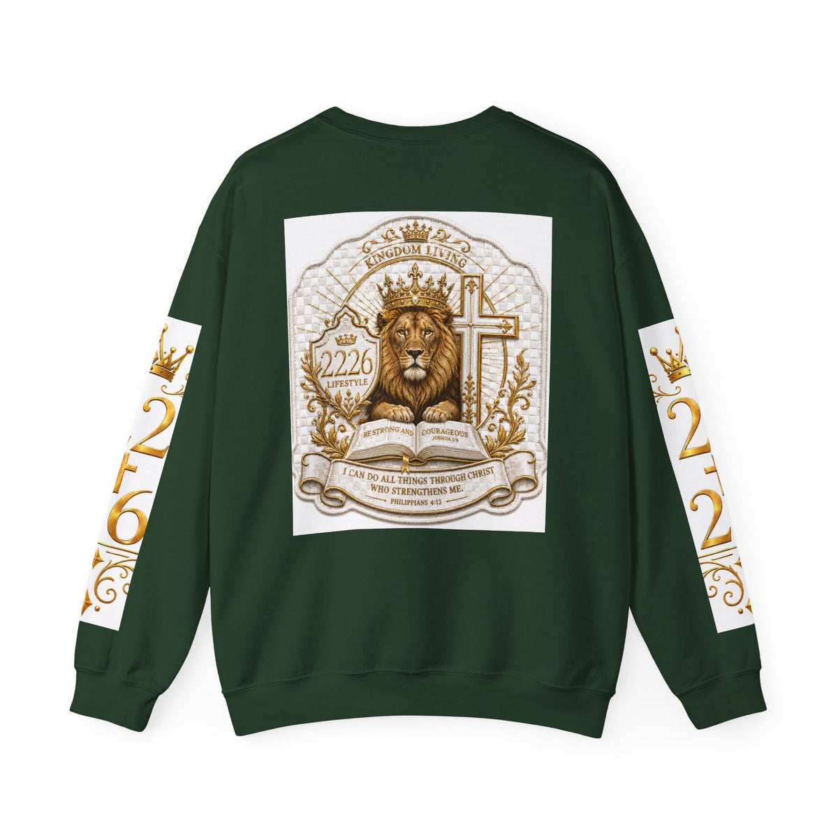 Lion Crest Crewneck Sweatshirt — 2:26 Bible Verse Christian Graphic