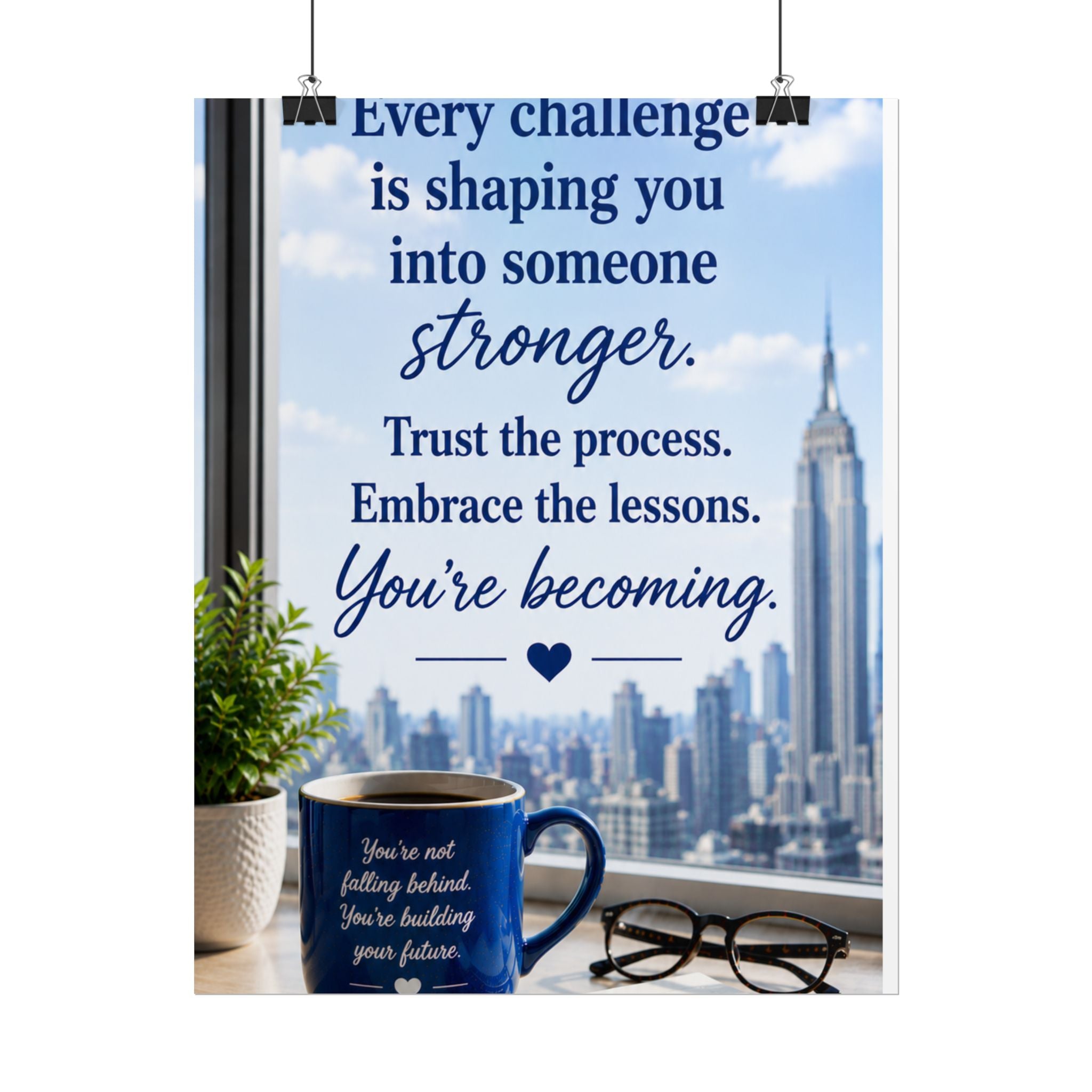 Motivational Rolled Poster - "Every challenge is shaping you into someone stronger" Inspirational Wall Art