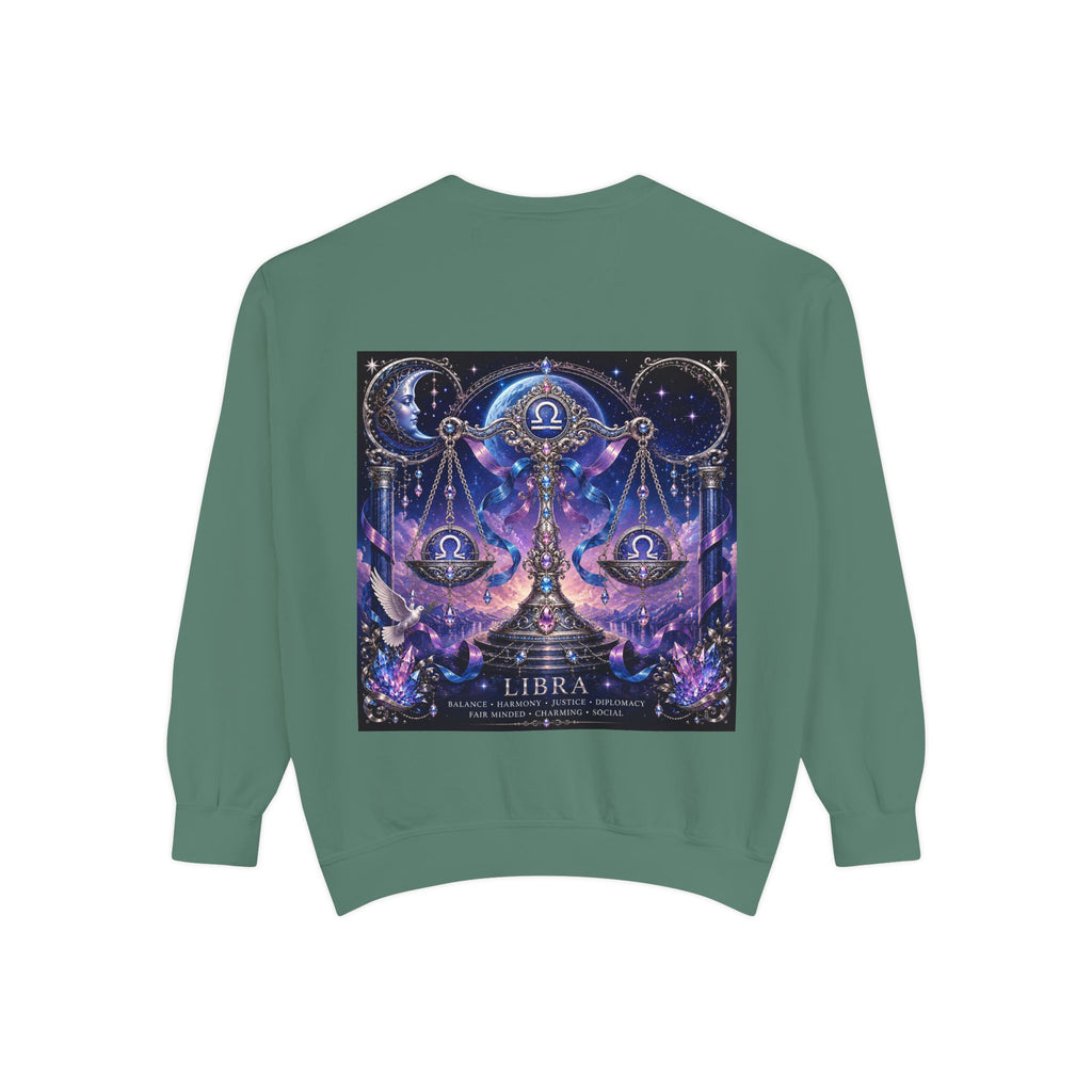 Libra Zodiac Sweatshirt — Scales Astrology Graphic Crewneck