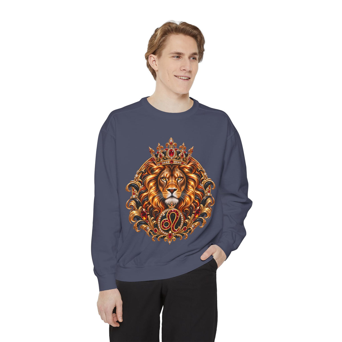 Leo Zodiac Lion Sweatshirt — Regal Astrology Graphic Crewneck