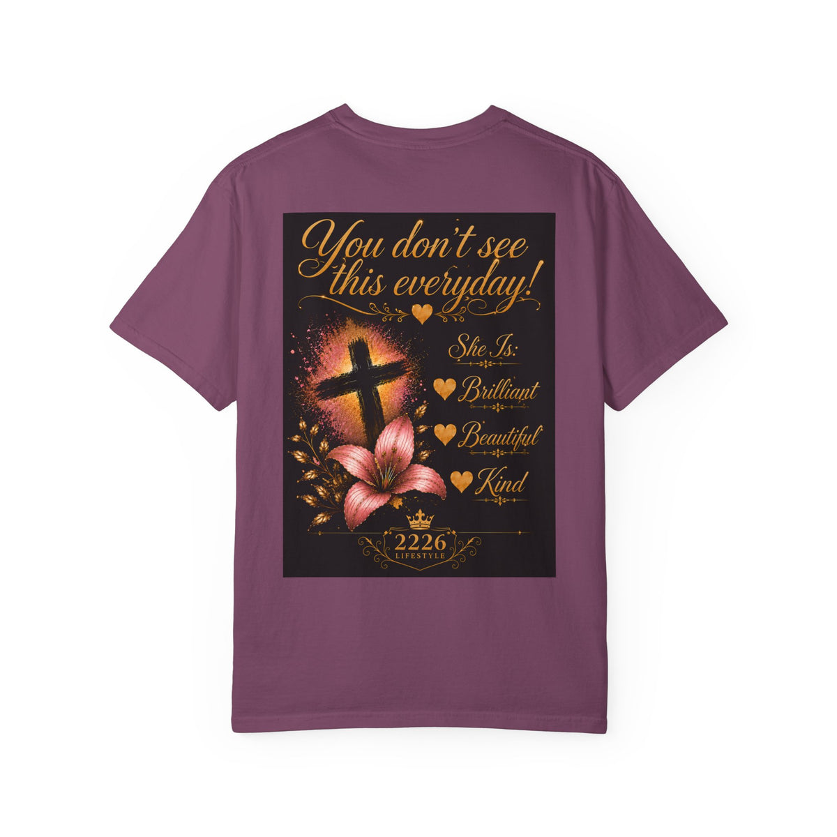 Kingdom Living Lion T-Shirt — Inspirational Christian Cross Floral Tee
