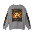 Religious Halloween Crewneck Sweatshirt — "Spooktacular" & "Still on the Throne" Graphic