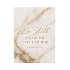 Velveteen Blanket - "Be Still and Know That I Am God" Psalm 46:10 Marble Gold Prayer Throw