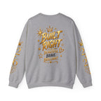 Built Right Crewneck Sweatshirt — "Built Right: Beautiful, Brave, Brilliant" Gold Graphic