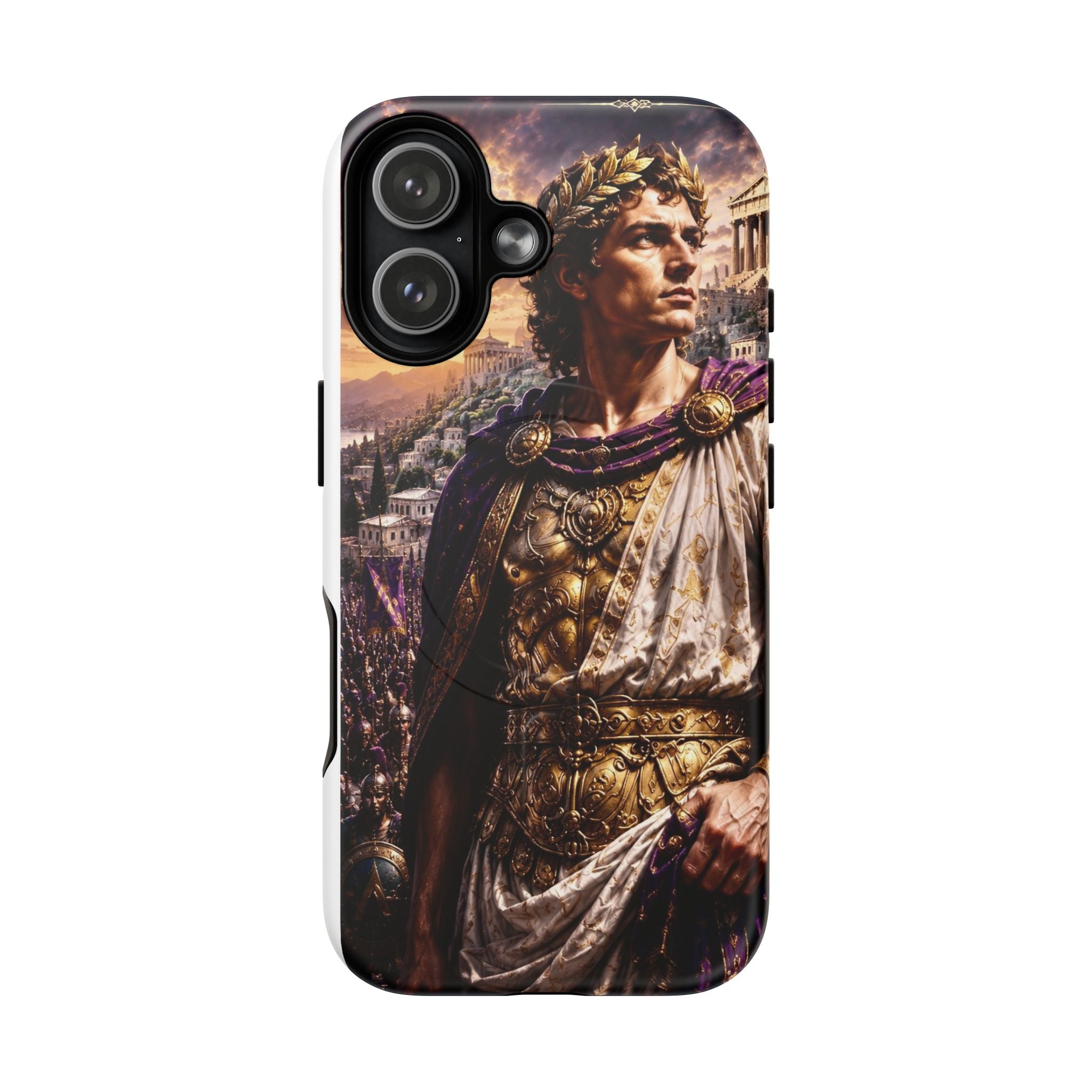 Roman Emperor Art Phone Case — Tough Magnetic Protective Case with Regal Warrior Design