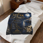Speak Peace Velveteen Plush Blanket — Inspirational Bible Verse Isaiah 26:3 Comfort Throw
