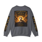 Religious Halloween Crewneck Sweatshirt — "Spooktacular" & "Still on the Throne" Graphic