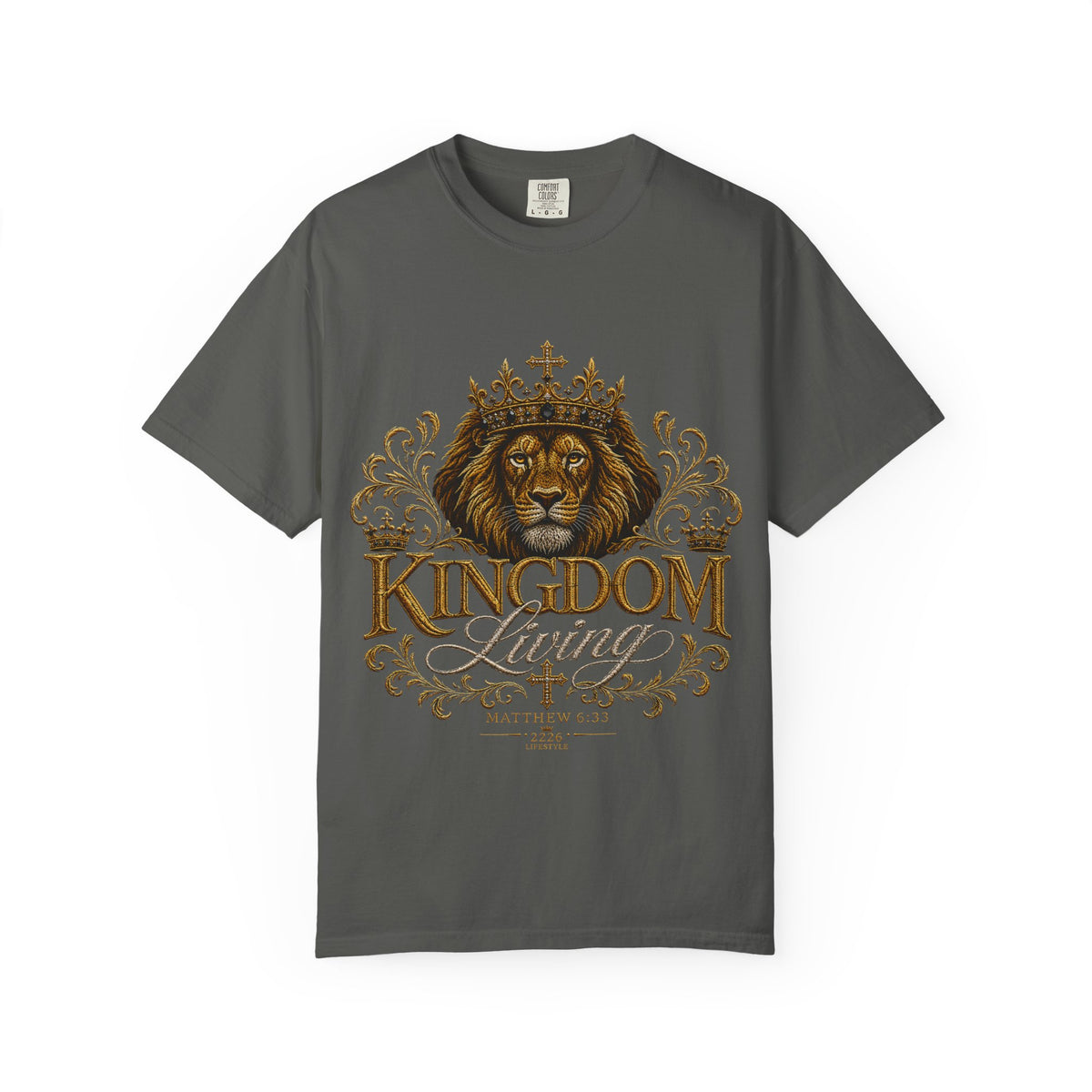 Kingdom Living Lion T-Shirt — Inspirational Christian Cross Floral Tee