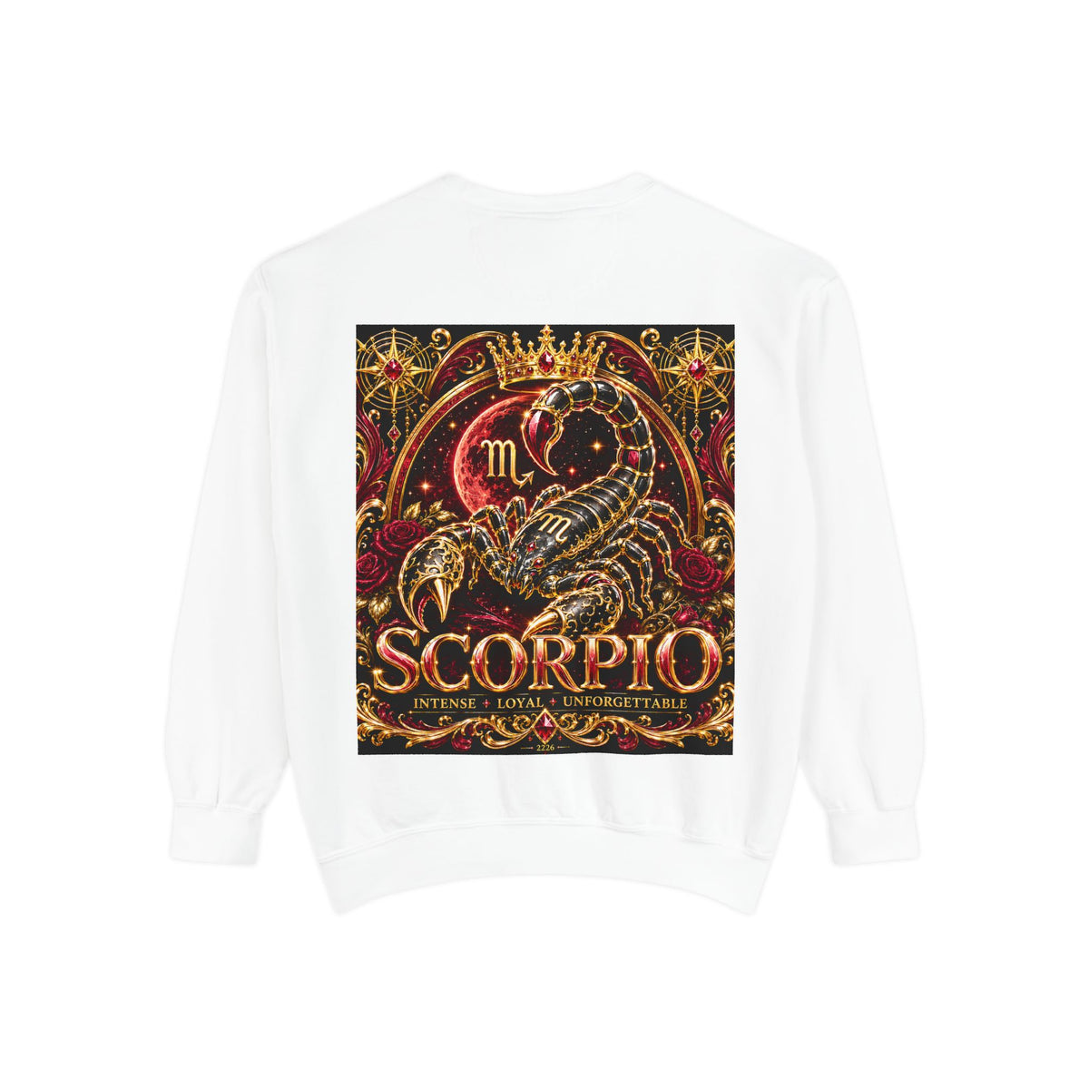 Scorpio Zodiac Sweatshirt — Regal Gold Scorpion Astrological Crewneck