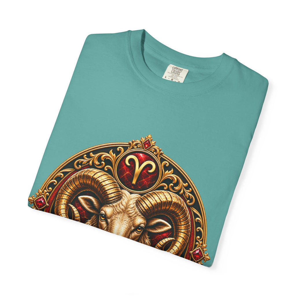 Aries Ram Zodiac T-Shirt — Bold Gold Astrology Tee