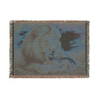 Lion & Lamb Woven Blanket — Cozy Religious Animal Throw for Home Decor