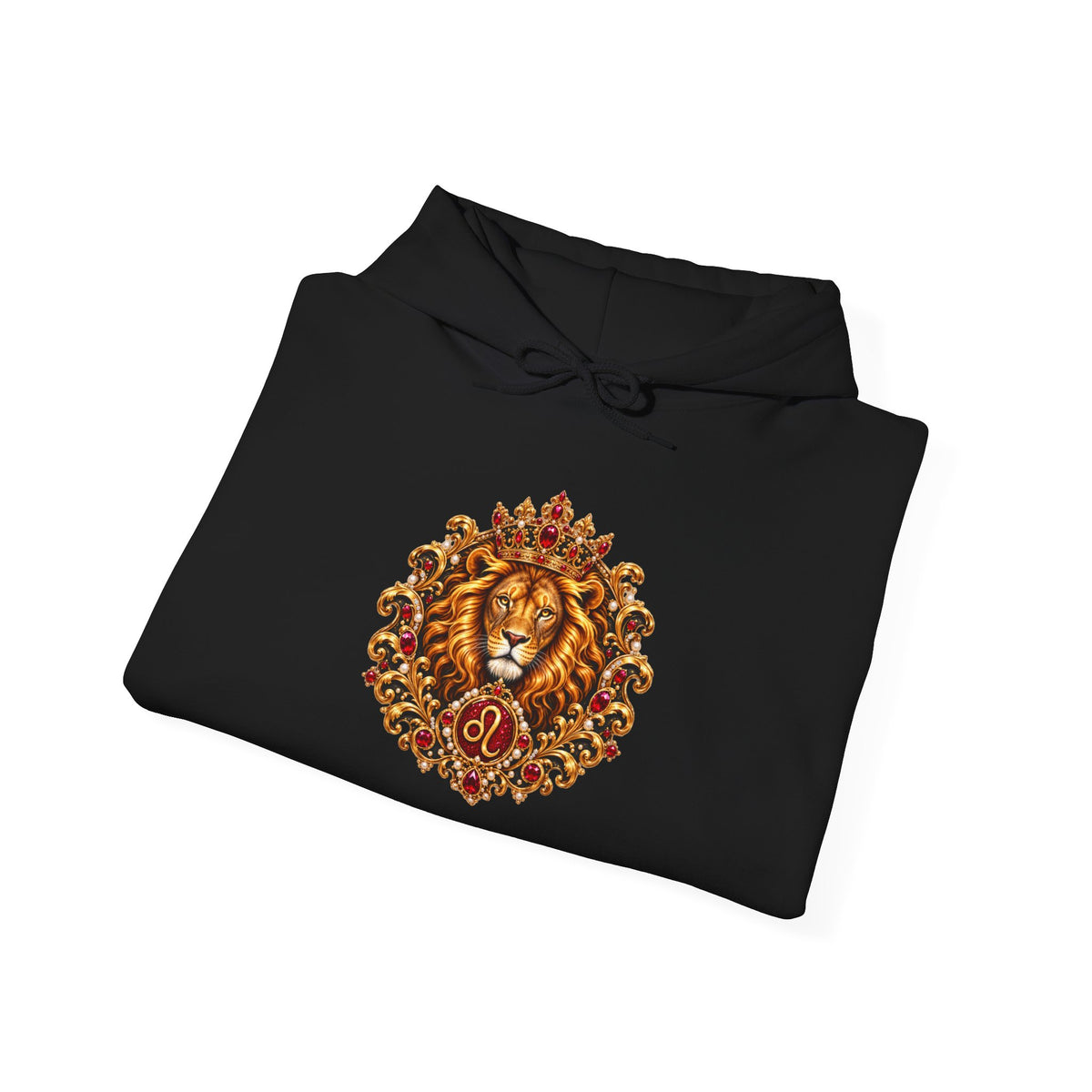 Ornate Lion Hoodie – Regal Baroque Lion Graphic Hooded Sweatshirt