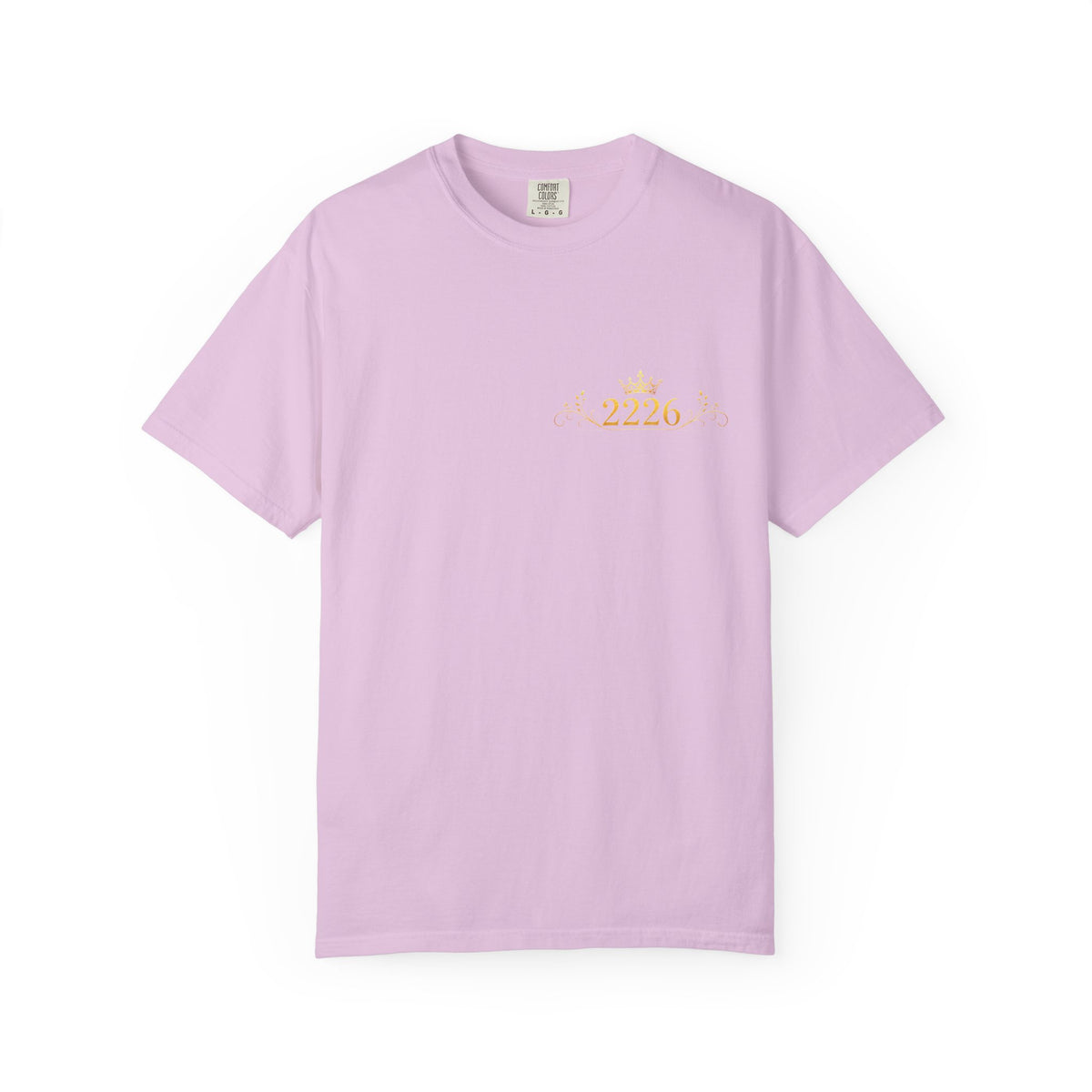 2226 Minimalist Chest Logo Tee — Subtle Gold Graphic T-Shirt