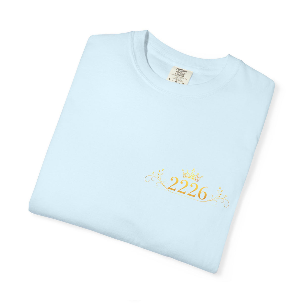 2226 Minimalist Chest Logo Tee — Subtle Gold Graphic T-Shirt