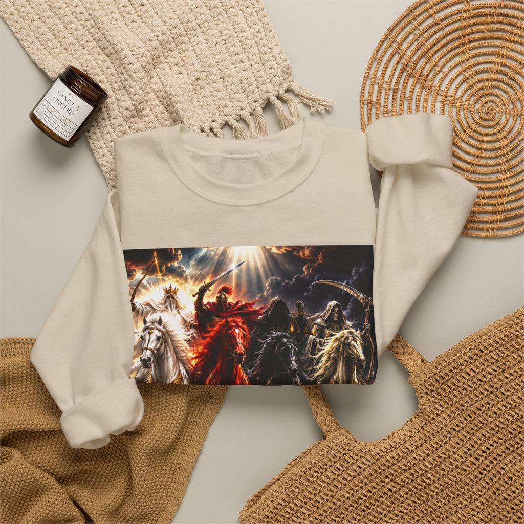 Revelation 6 Four Horsemen Sweatshirt — 2226 Apocalyptic Graphic Crewneck