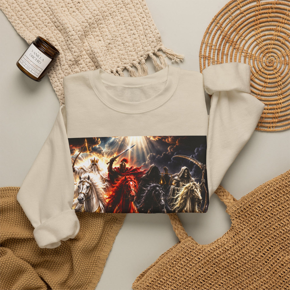 Revelation 6 Four Horsemen Sweatshirt — 2226 Apocalyptic Graphic Crewneck