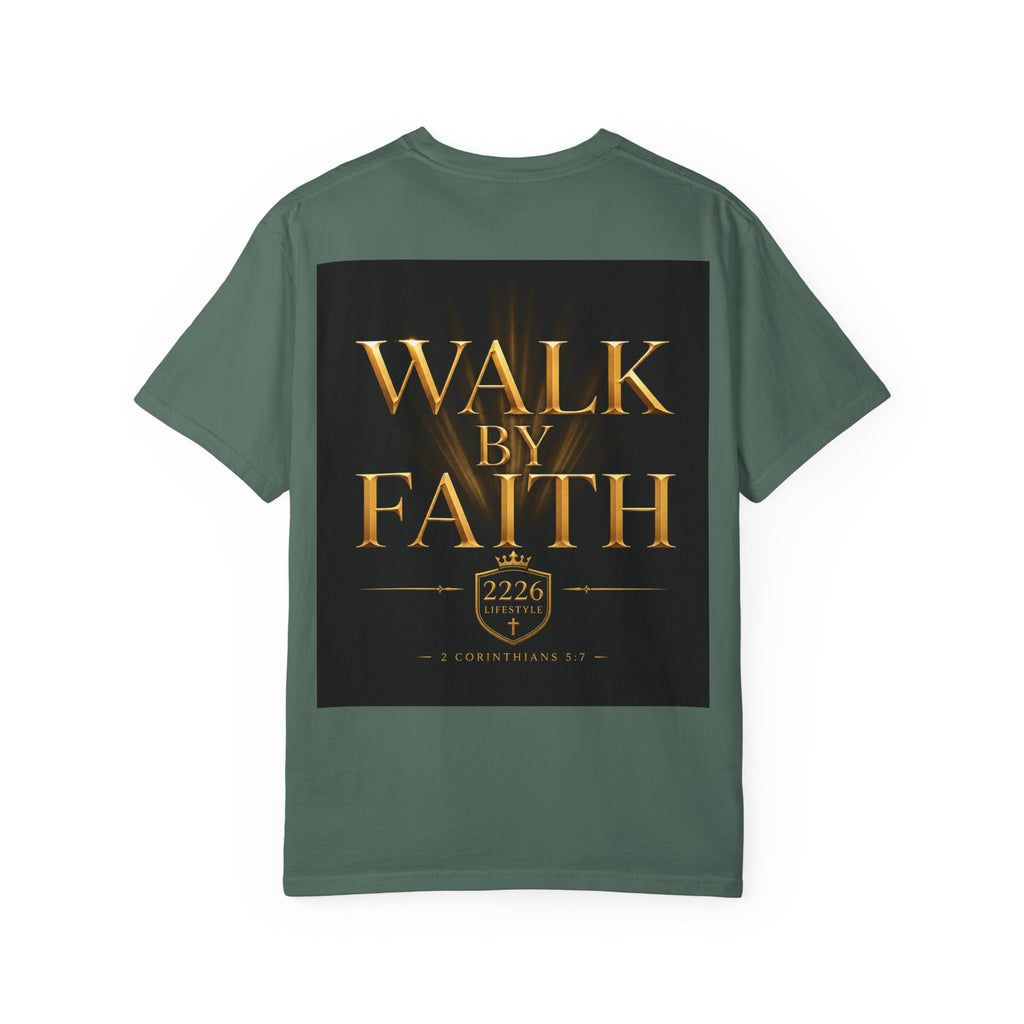 Not By Sight / Walk By Faith T‑Shirt — Christian Faith Graphic Tee