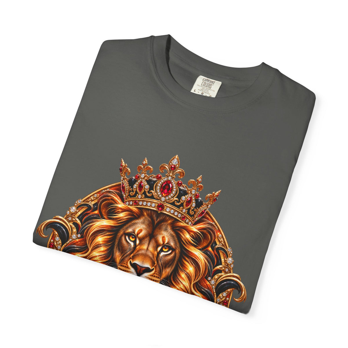 Leo Zodiac Lion T-Shirt — Regal Crowned Lion Astrology Tee