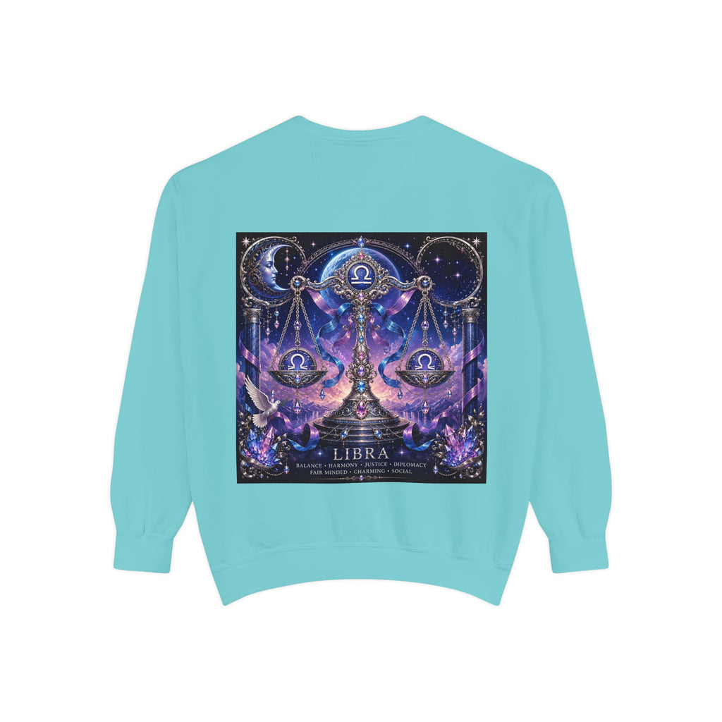 Libra Zodiac Sweatshirt — Scales Astrology Graphic Crewneck