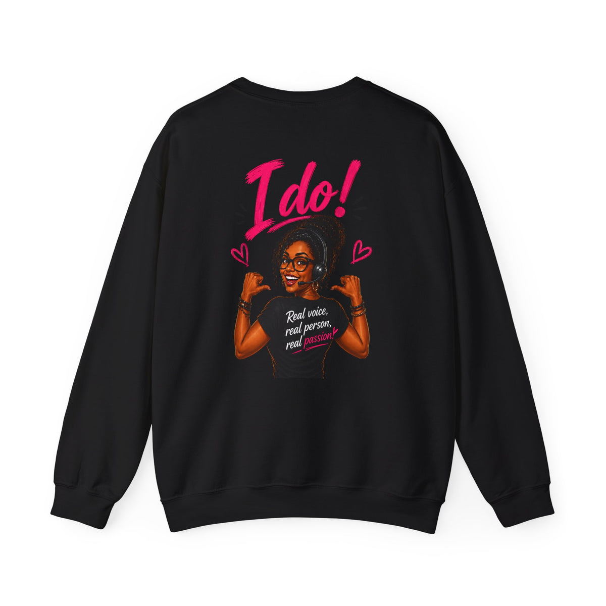 Crewneck Sweatshirt — “Bots Don’t Holler / I Do!” Voter Empowerment Graphic