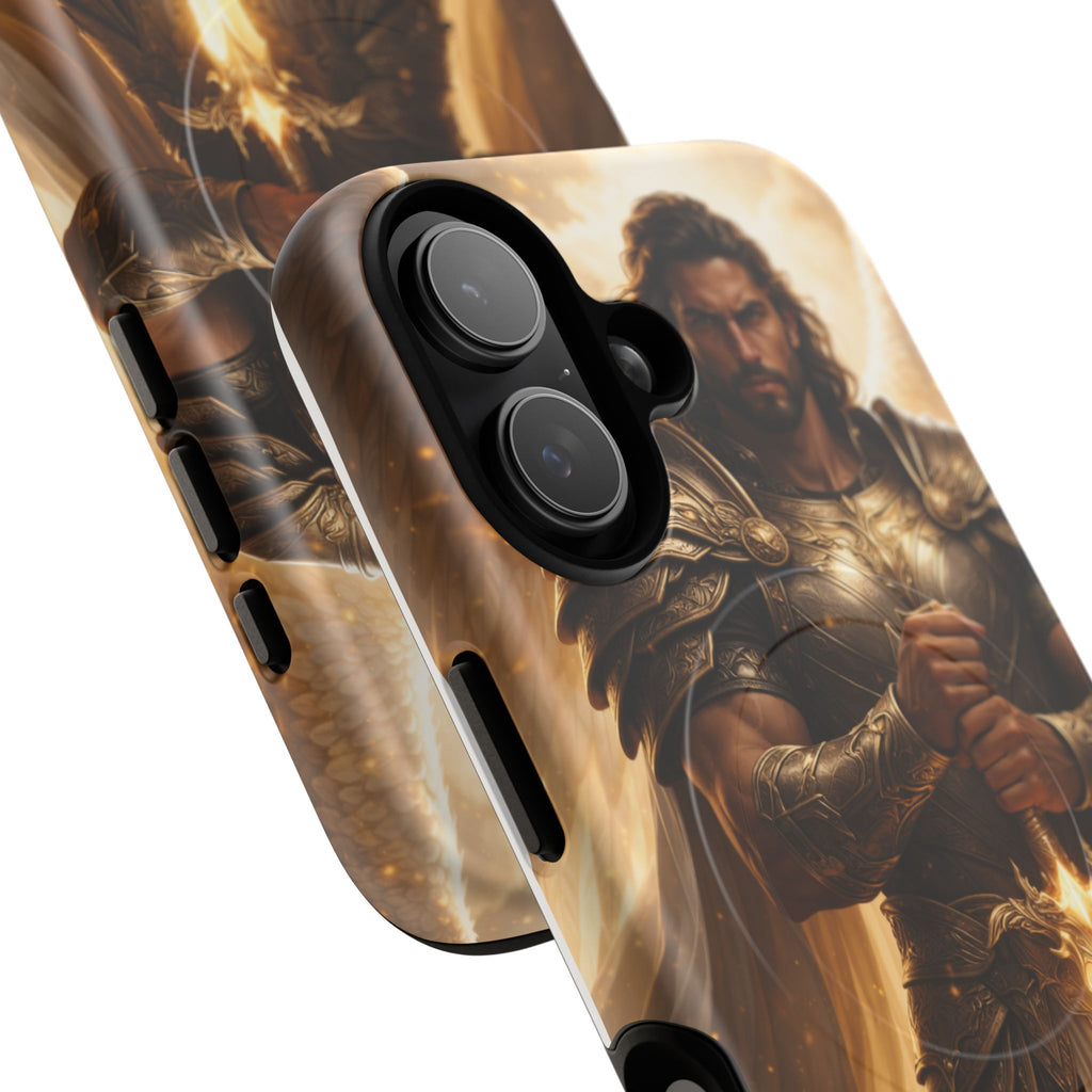 Warrior King Phone Case — Epic Golden Sword Armor Magnetic Tough Case
