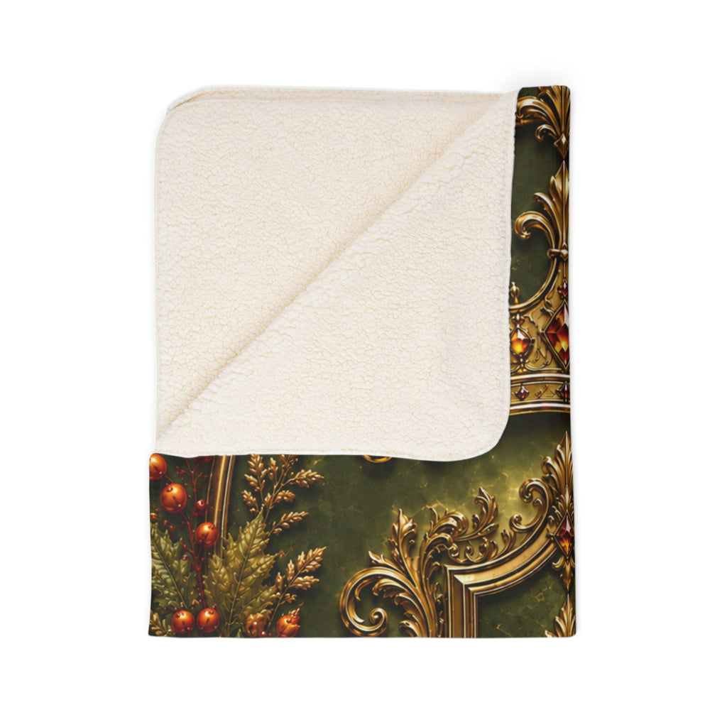 Regal Autumn Crest Sherpa Blanket