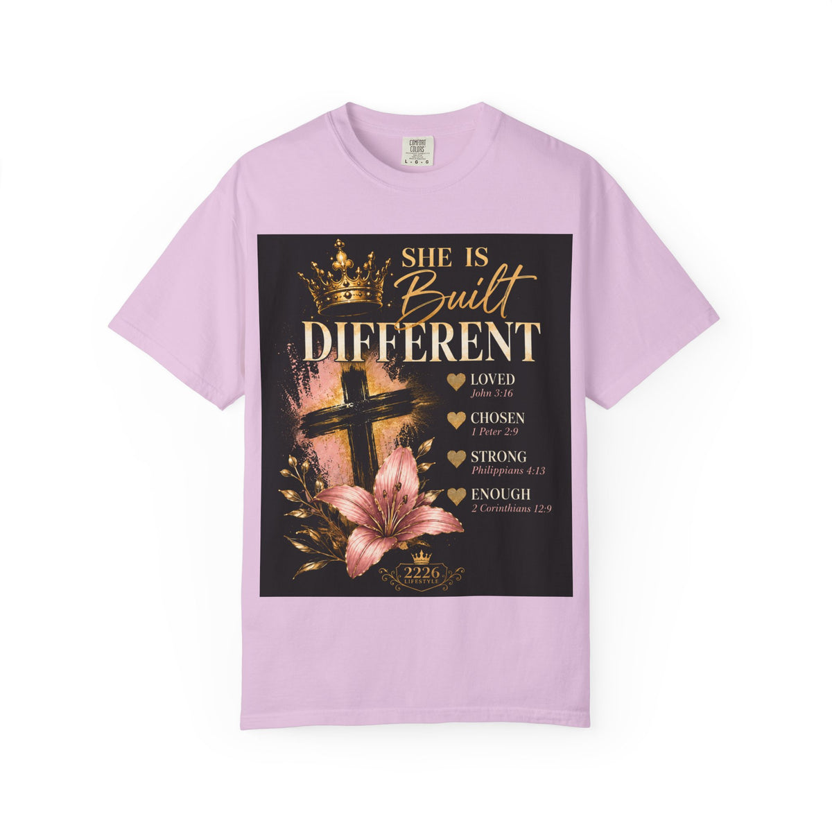 Christian Inspirational T-Shirt — "She Is Built Different / Built Right"