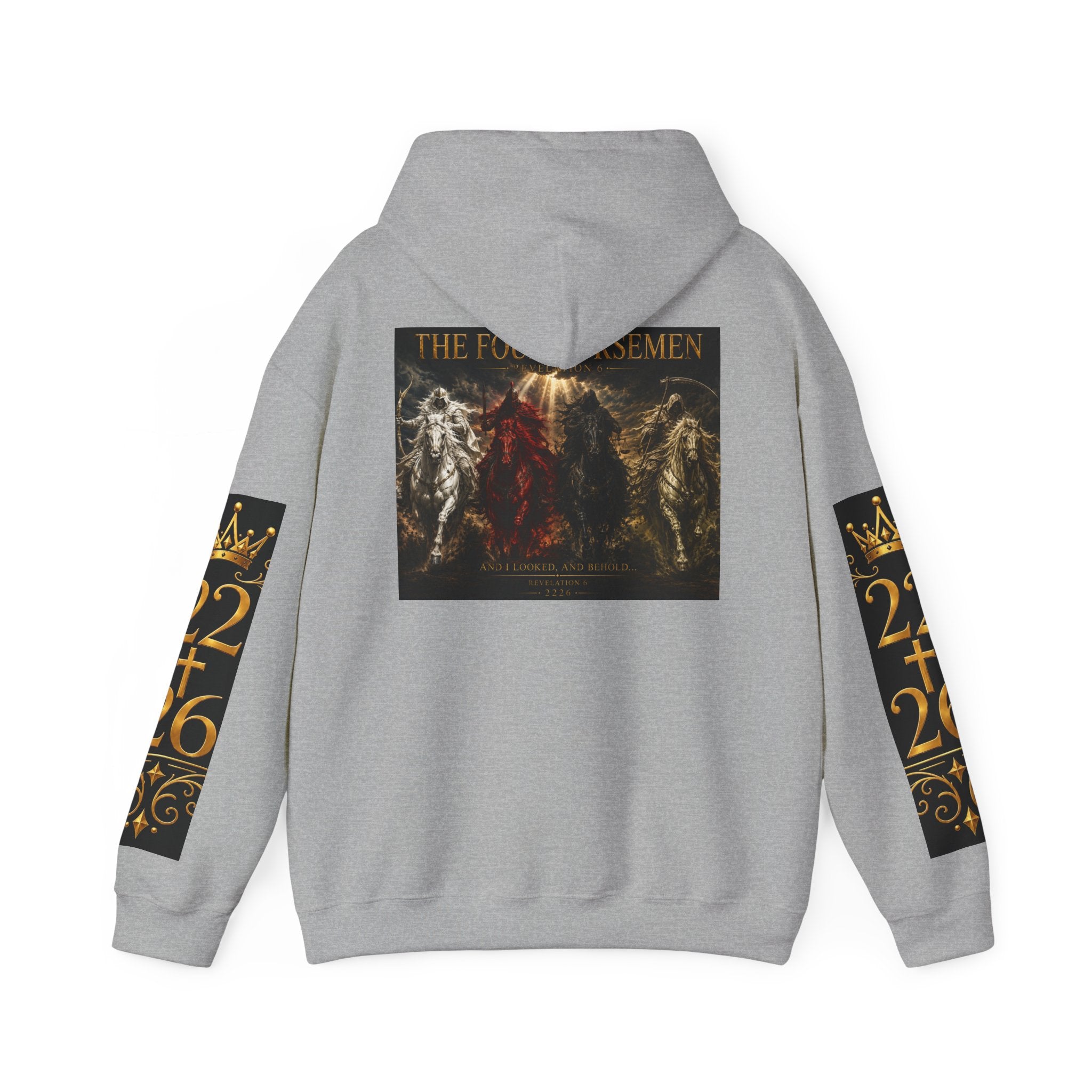 Revelation 6 Four Horsemen Hoodie — Apocalyptic Christian Graphic Sweatshirt