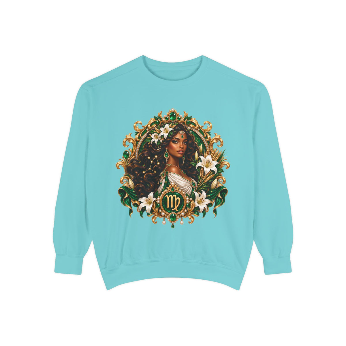 Virgo Zodiac Sweatshirt — Virgo Goddess & Owl Astrology Crewneck