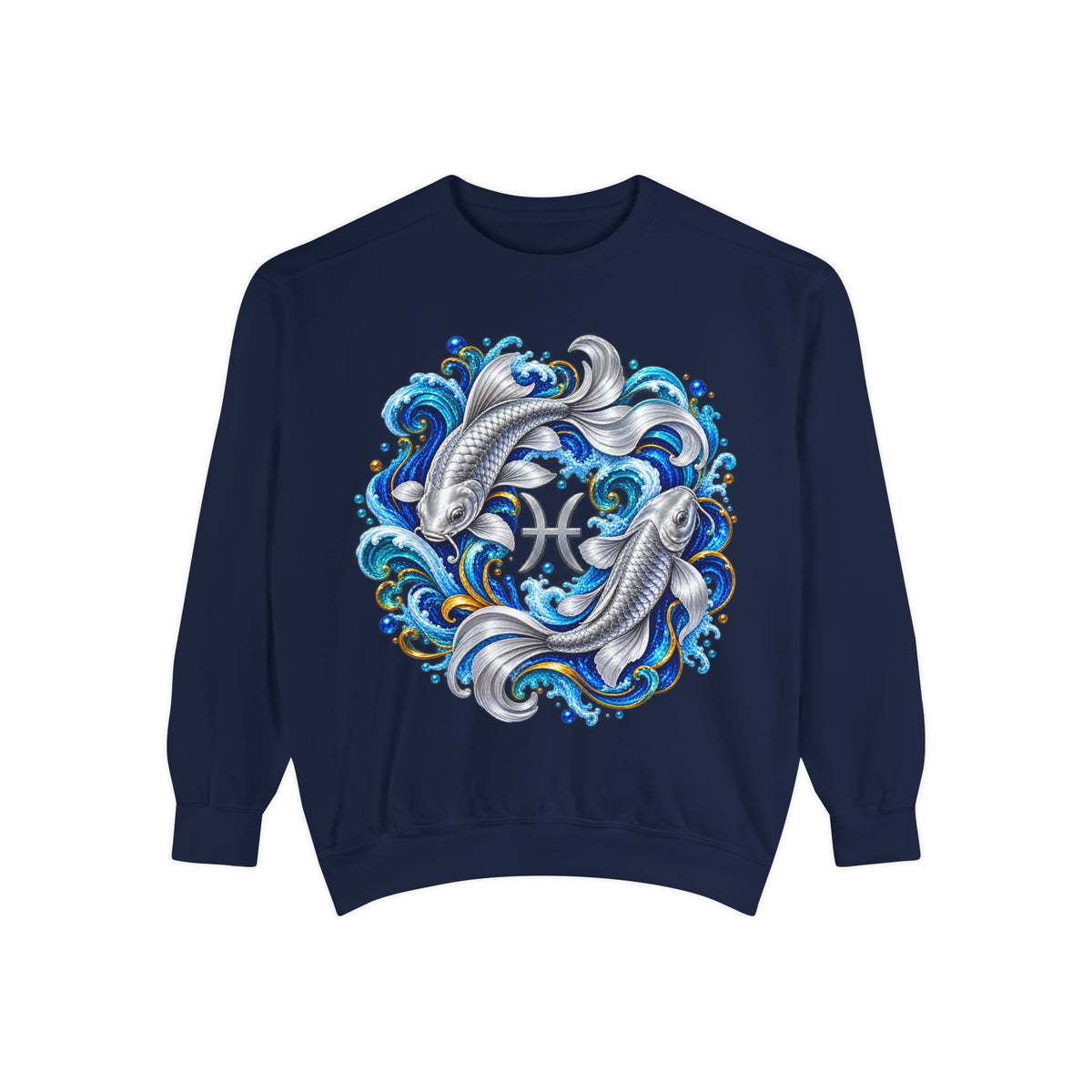 Pisces Zodiac Sweatshirt – Artistic Koi Fish Horoscope Pullover