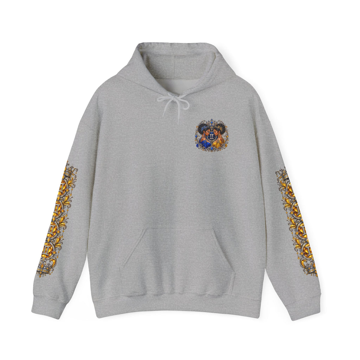 Gemini Zodiac Hoodie — Ornate Twin Constellation Sweatshirt