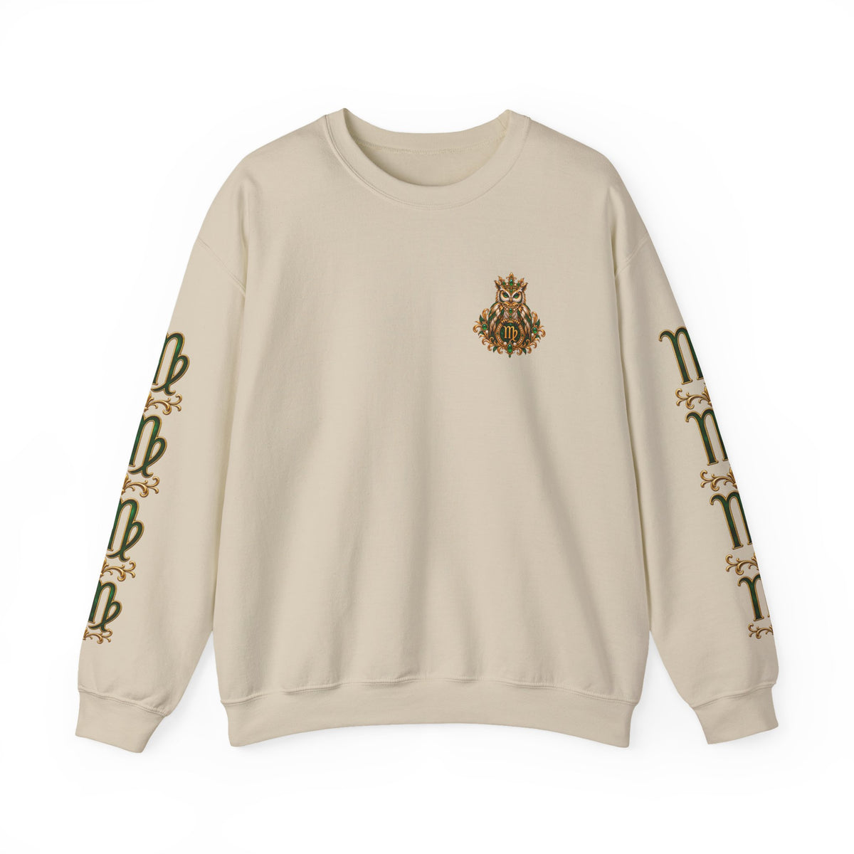 Virgo Zodiac Crewneck Sweatshirt — Owl Virgo Astrology Pullover