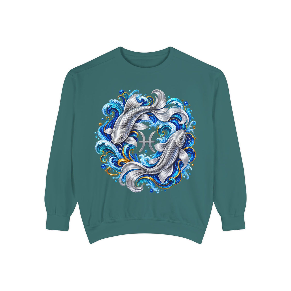 Pisces Zodiac Sweatshirt – Artistic Koi Fish Horoscope Pullover