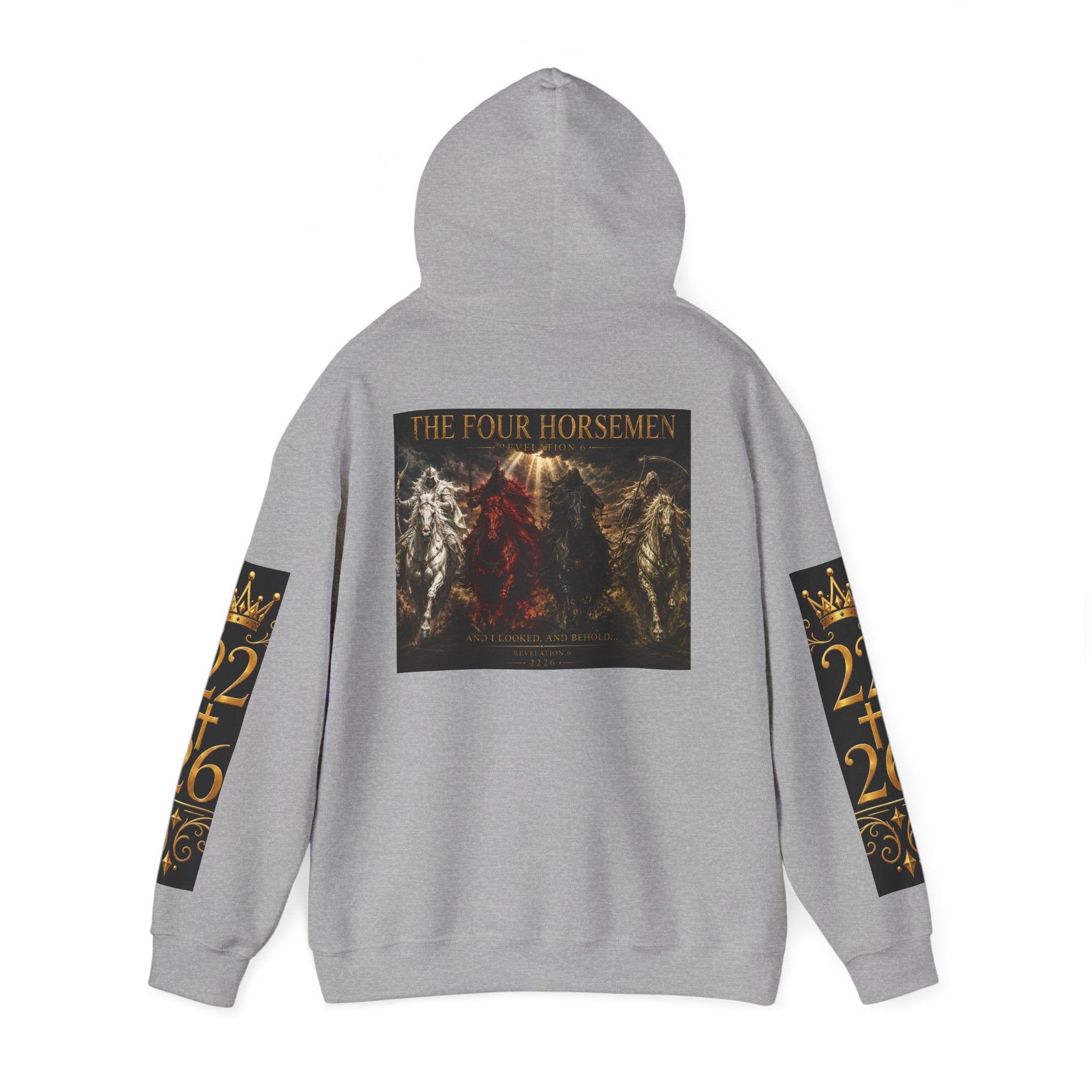 Revelation 6 Four Horsemen Hoodie — Apocalyptic Christian Graphic Sweatshirt