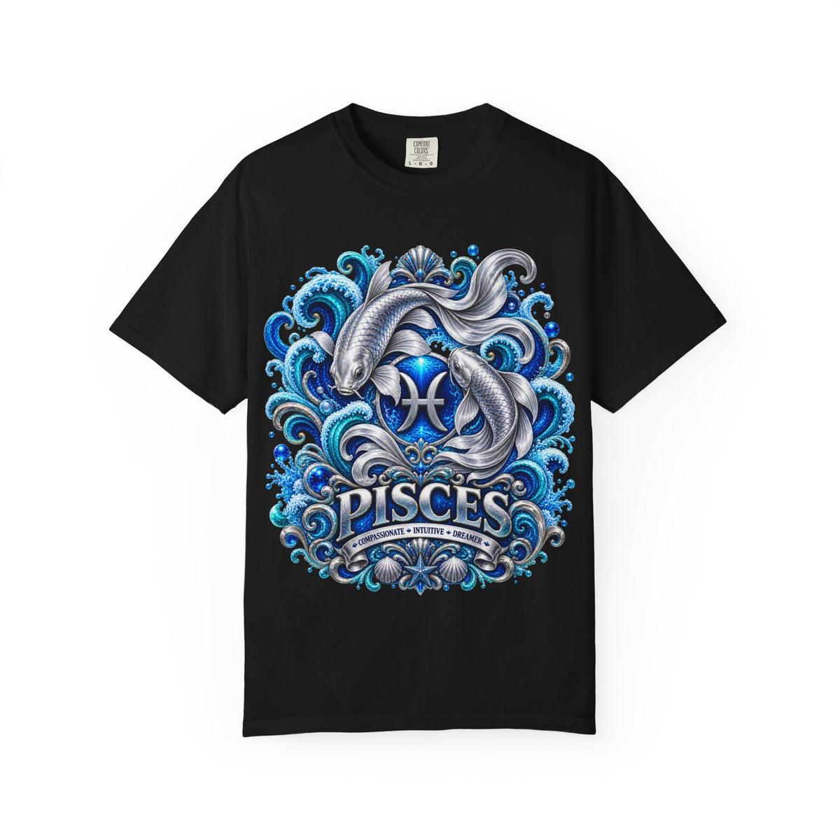 Pisces Zodiac T-Shirt — Illustrated Pisces Fish Astrology Tee