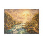 Glass Cutting Board — Serene Heavenly Landscape with River & Deer
