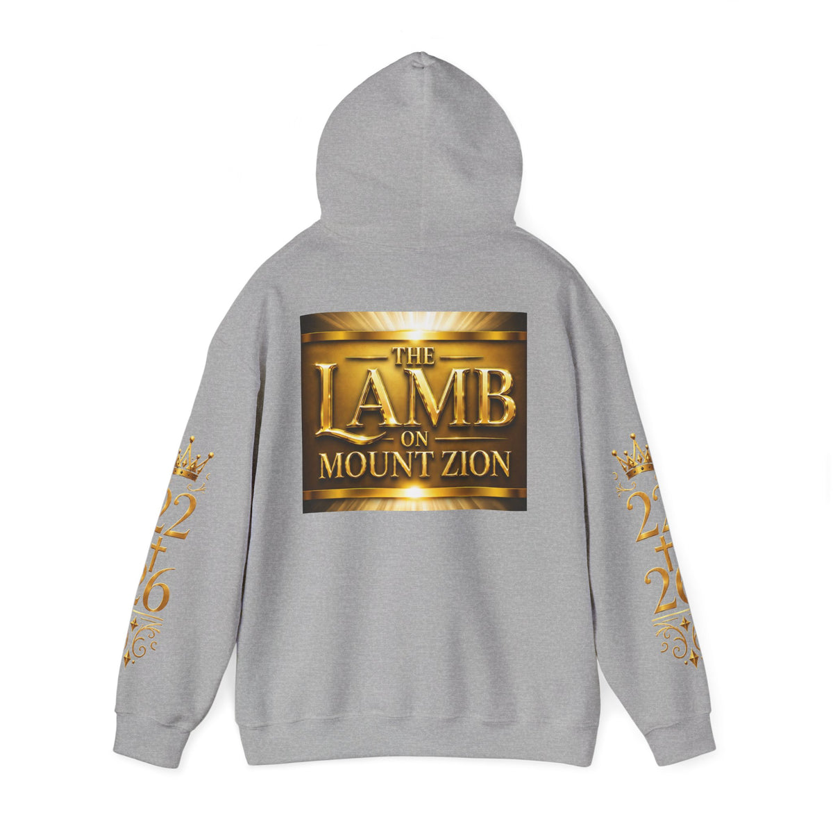Religious Hoodie - "The Lamb on Mount Zion" Gold Faith Sweatshirt