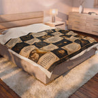 Religious Verse Patchwork Velveteen Plush Blanket