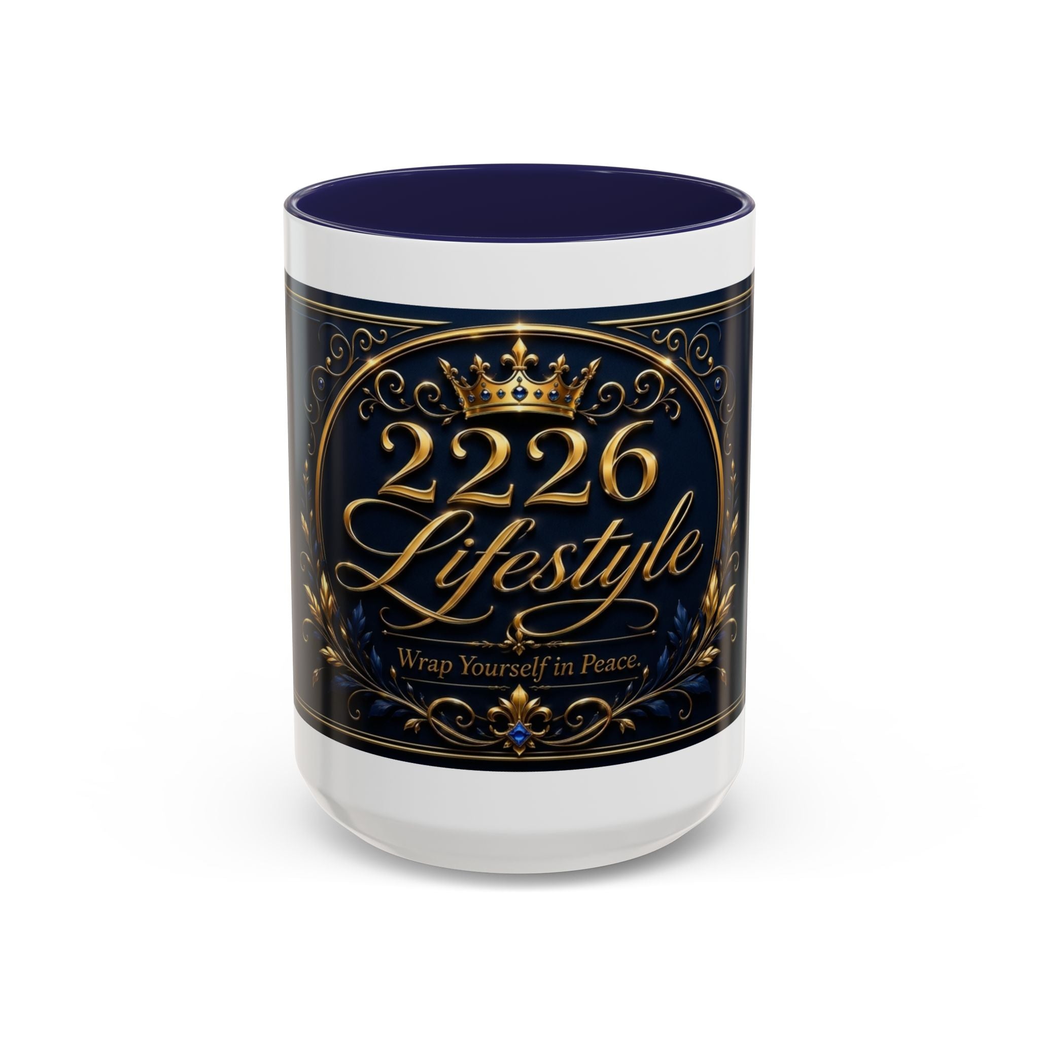 Accent Coffee Mug — '2226 Lifestyle' Gold Crown Decorative Coffee Mug