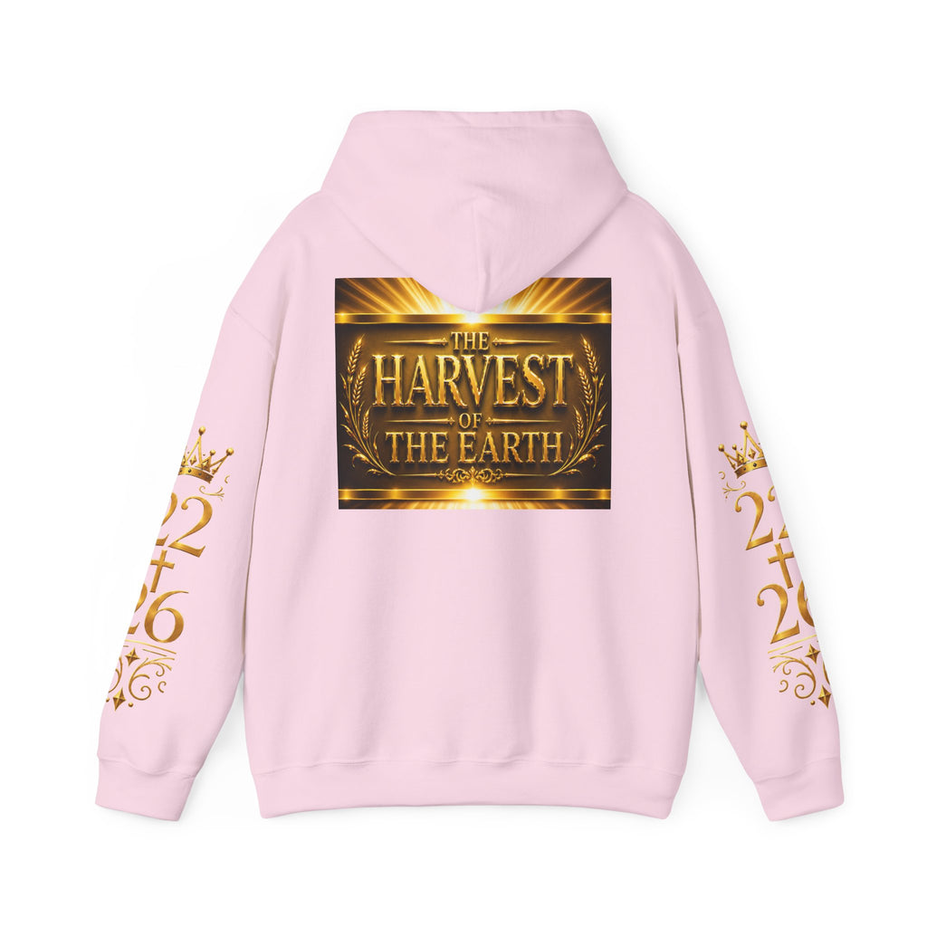 Harvest of the Earth Hoodie — Gold Crest Back Print with 2•26 Sleeve Design