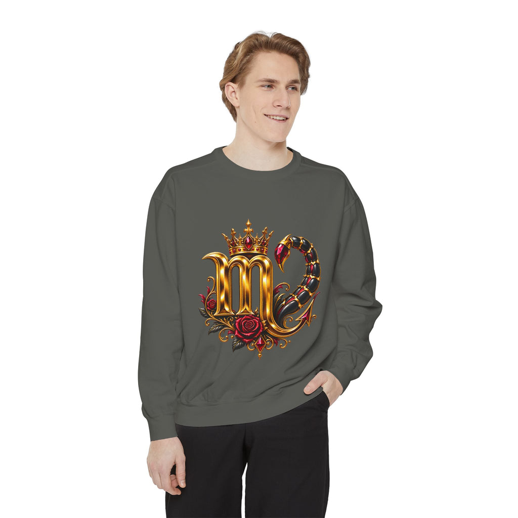 Scorpio Zodiac Sweatshirt — Regal Gold Scorpion Astrological Crewneck