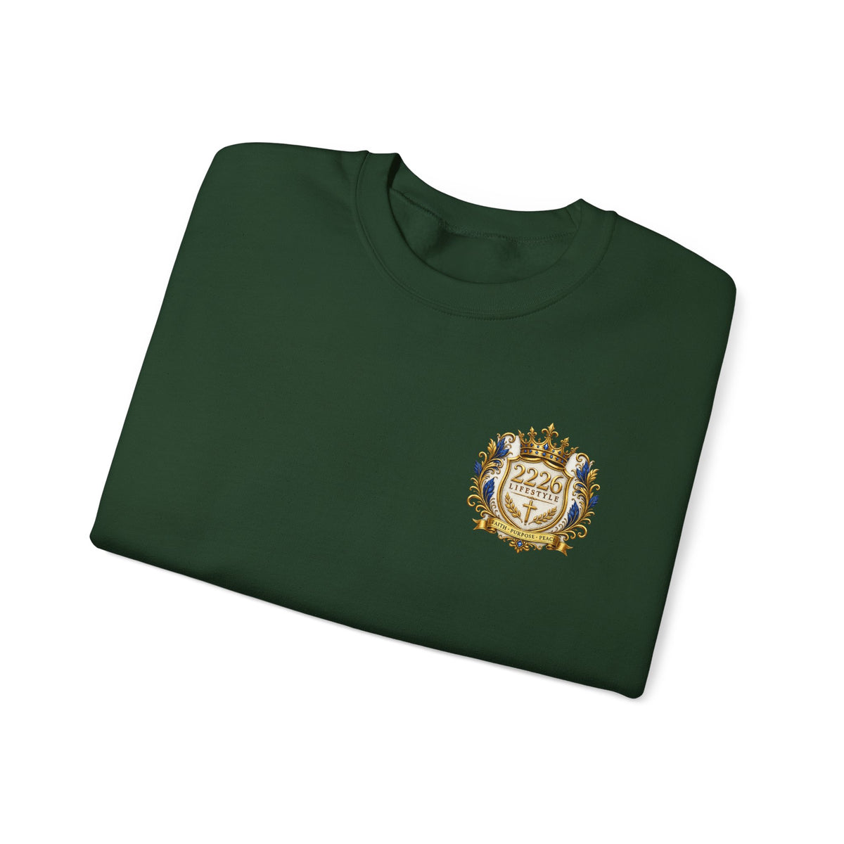 Lion & Cross Crewneck Sweatshirt — 2226 Psalm Christian Faith Pullover