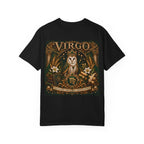 Virgo Zodiac T-Shirt — Elegant Virgo Goddess & Owl Horoscope Tee