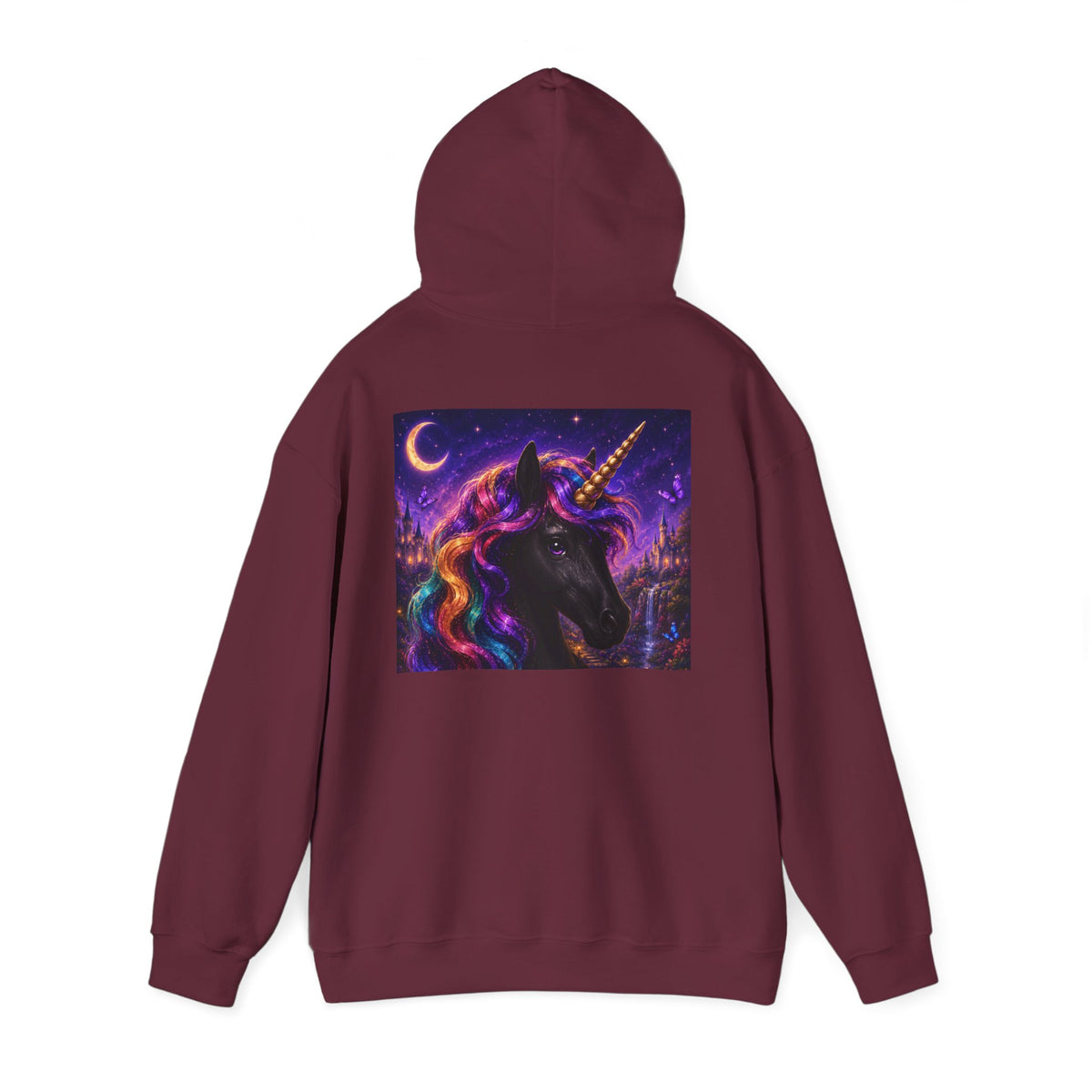 Unicorn Hoodie – Cosmic Rainbow Black Unicorn Pullover